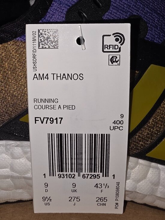 Men’s Adidas x Marvel Speedfactory AM4 Thanos Size 9.5 main image 6